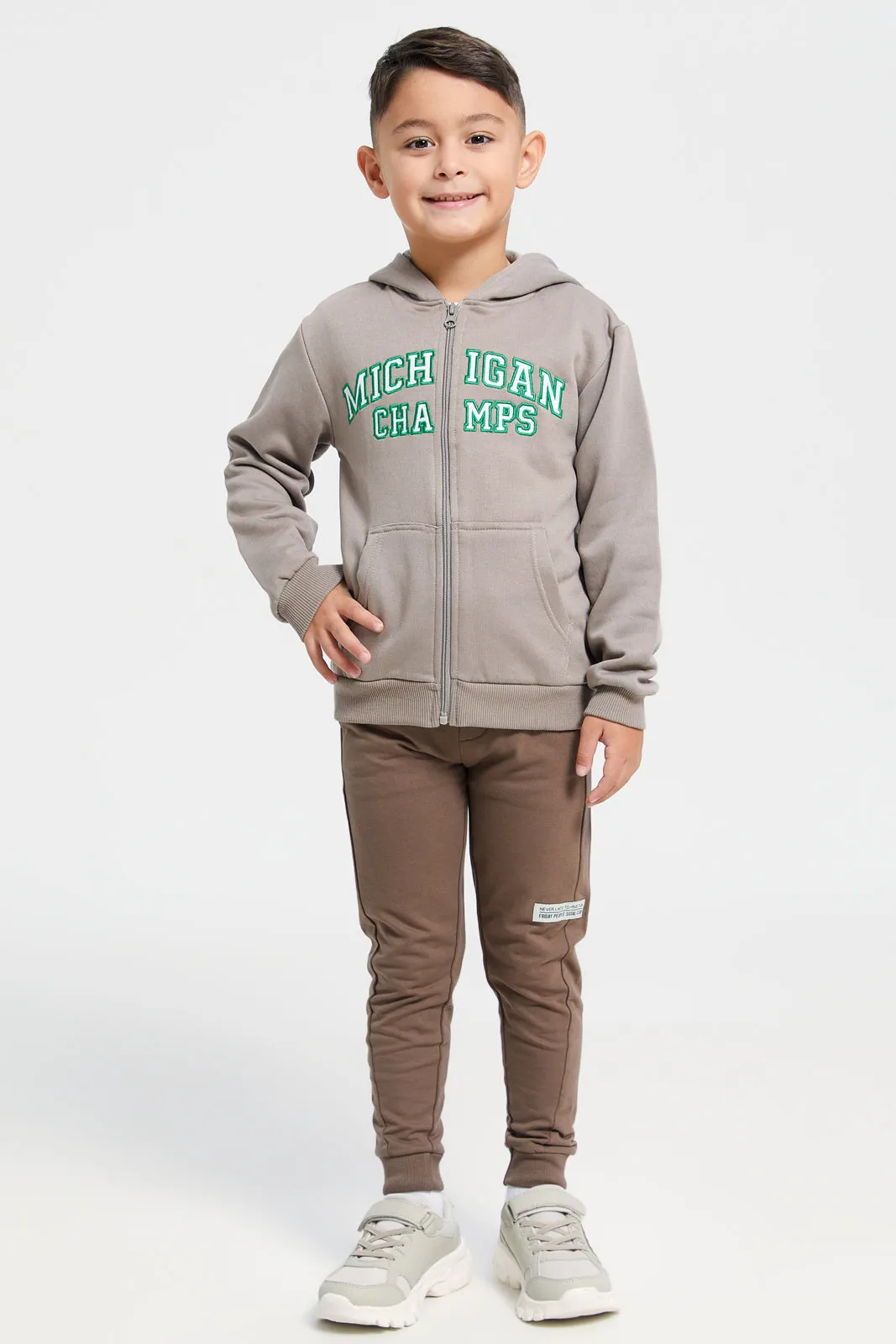Boys Brown Jogger Pants