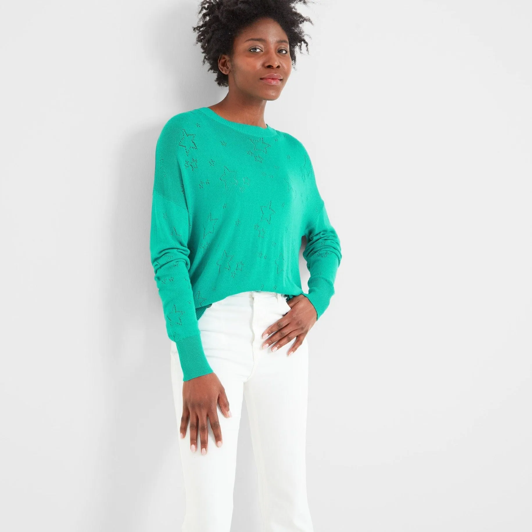 Harper Womens Knit Jumper - Ceramic Blue