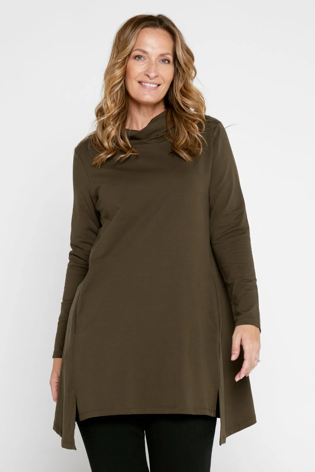 Joslin Cowl Tunic - Khaki