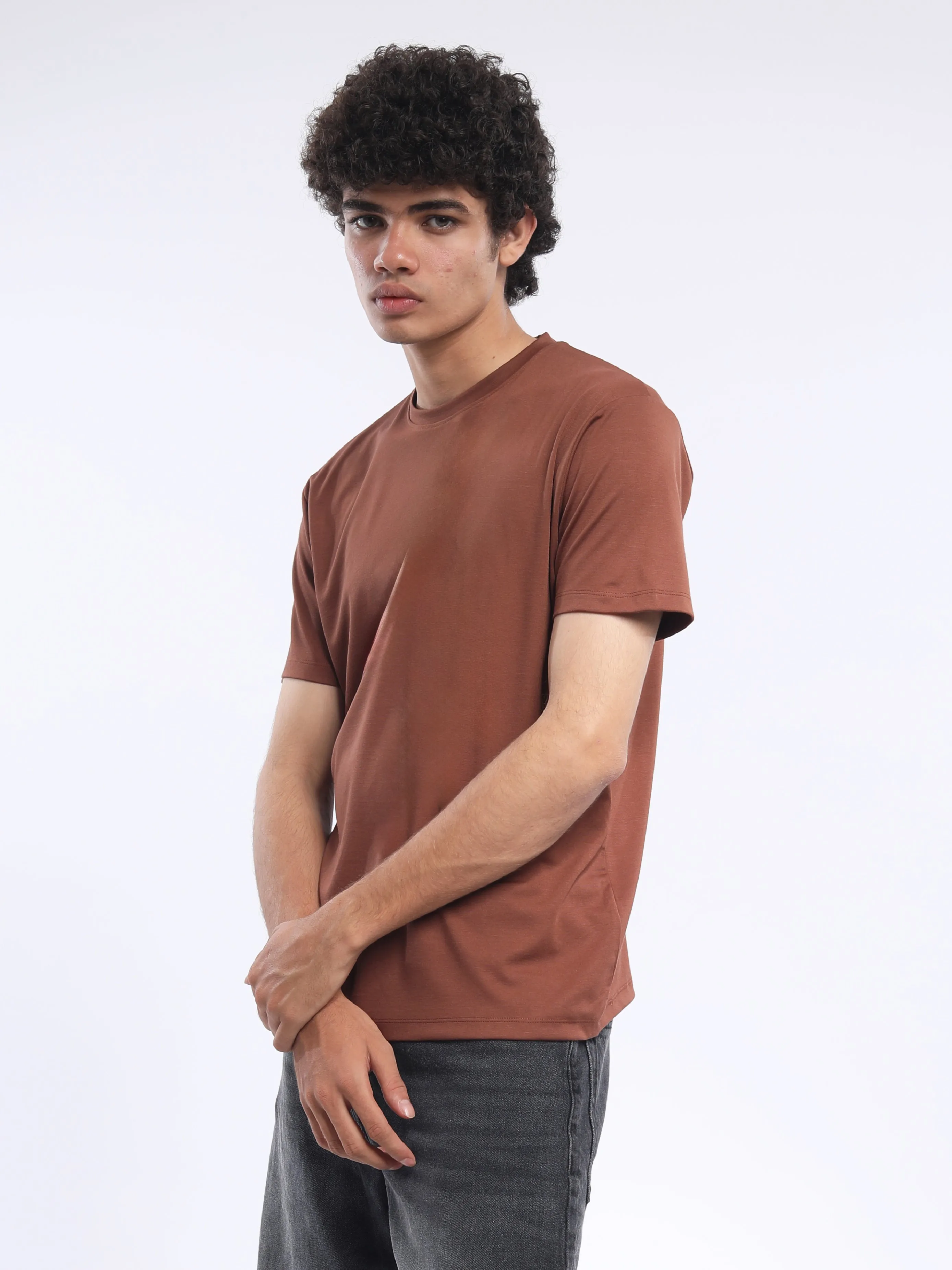 Pascale -  Plain Tshirt - Brown