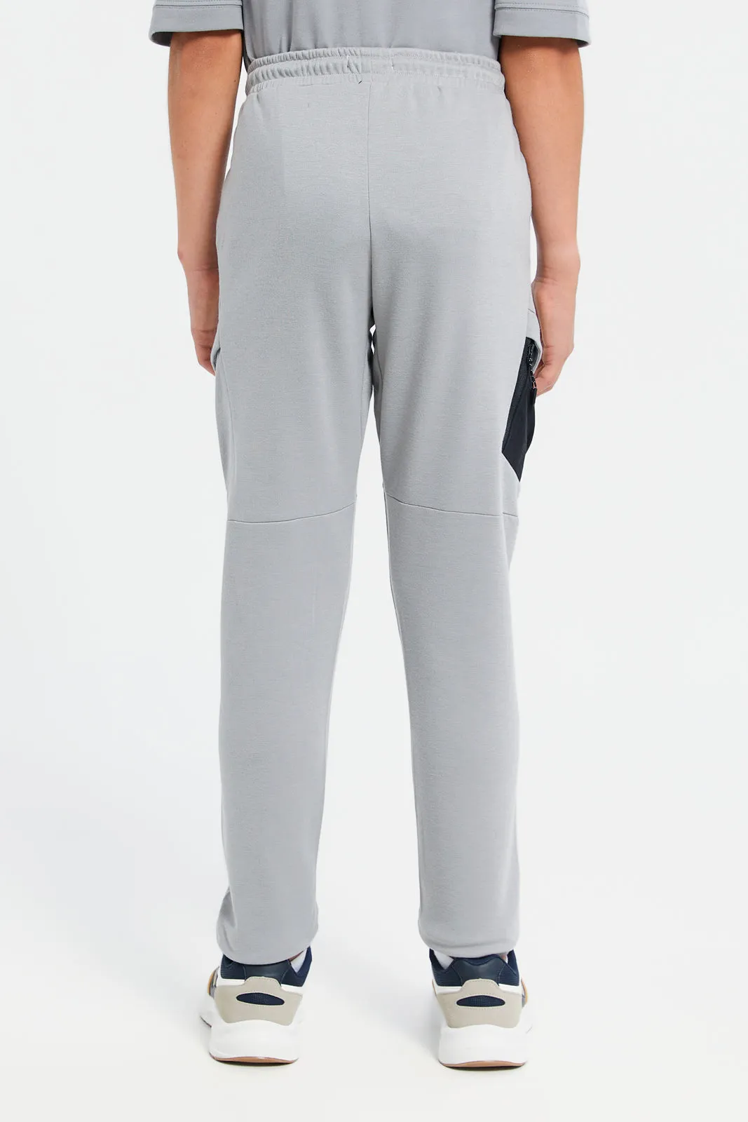 Senior Boys Grey Cargo Active Pants