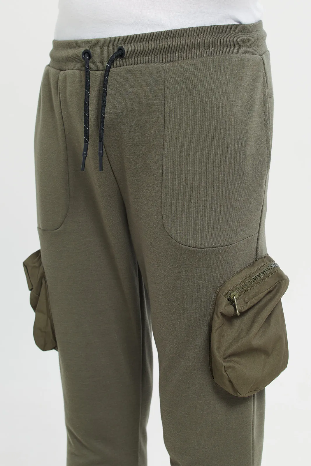 Senior Boys Olive Cargo Active Pants
